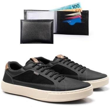 Imagem de Sapatênis Casual Masculino Bredeni Com Carteira Conforto Dia a Dia Macio Versátil-Masculino