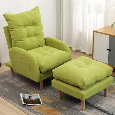 Imagem de Poltrona reclinável de sofá ajustável com apoio para os pés, cadeira de sofá de 3 posições, cadeiras reclináveis, poltrona reclinável para sala de estar, quarto, carga de 150 kg, L