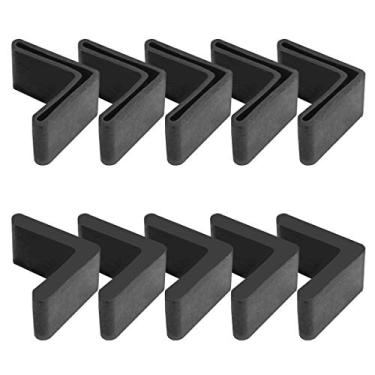 Imagem de Almofadas de borracha Hilitchi pretas em forma de L para móveis com ângulo para pés de ferro, 50*50*4MM-20 PCS