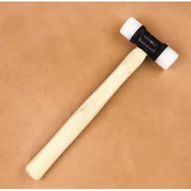 Imagem de YJIUYUANQ Ferramenta de martelo de nylon - 1 peça de bloco de batida de martelo artesanal de 32 mm para piso de prancha de vinil, martelo de borracha para artesanato