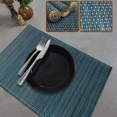 Imagem de 6 Jogo Americano Esteira Bambu Natural Tocantins Az 30X45