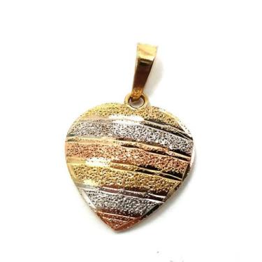 Imagem de Pingente em ouro 18k coração tricolor - Elegancy Joias