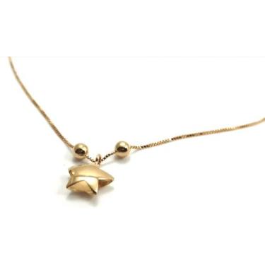 Imagem de Tornozeleira de ouro 18k com pingente de estrela - Elegancy Joias