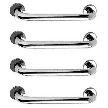 Imagem de Alça de Apoio 30cm Barra Aço Inox Kit 4 Unidades Idoso Acessibilidade Cadeirante Casa Banheiro Box Corrimao Escada Segurança