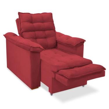 Imagem de Poltrona Do Papai Confortável Reclinável E Retrátil - SRJ Moveis, Verm