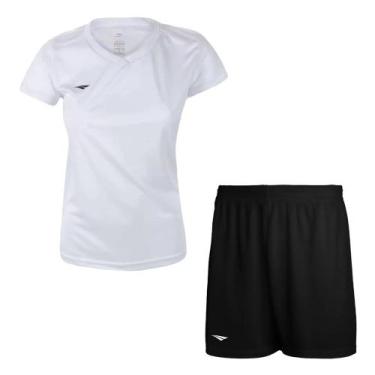 Imagem de Kit Penalty X Camiseta + Calção Feminino, Branco, Preto, M