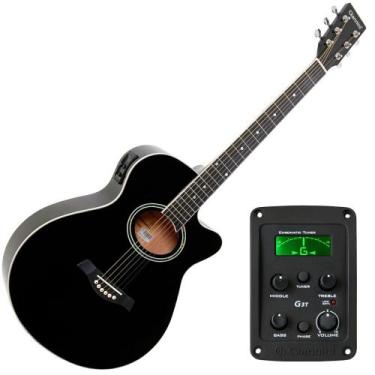 Imagem de Violão Elétrico Mini Jumbo Gsf1r Bk Preto Giannini