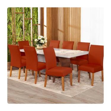 Imagem de Kit Capa Para Cadeira 8 Unidades Tecido Malha - Shop CasaNobre, TELHA