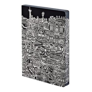 Imagem de Nuuna Caderno gráfico de couro colado liso L"Paris" - Preto