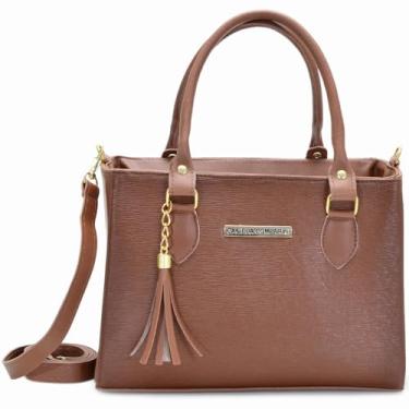Imagem de Bolsa e Carteira Feminina Lorena Daniela Comparini, Alça de Mão e Transversal, (marrom)