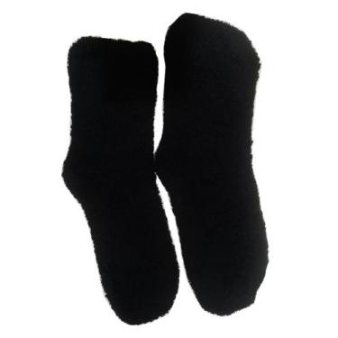 Imagem de kit 12 pares Meia Pelúcia masculino Quente Inverno Felpuda Grande lisa
