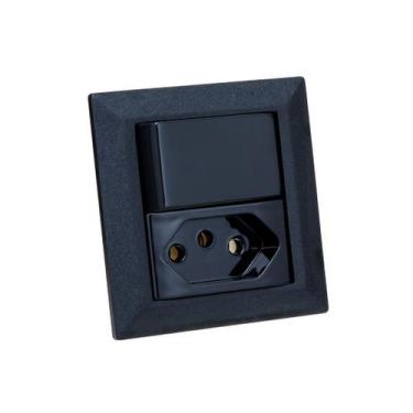 Imagem de Espelho de Tomada Duplo Chanfrado 1 Tom 20A 1 Interruptor PR - CONNECT