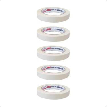Imagem de Kit 5 Fita Crepe Uso Geral Adere 423 18X50