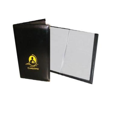 Imagem de 10 Pasta Cardápio Luxo C/ 4 bolsas Tamanho A4 Menu Restaurant - ACP