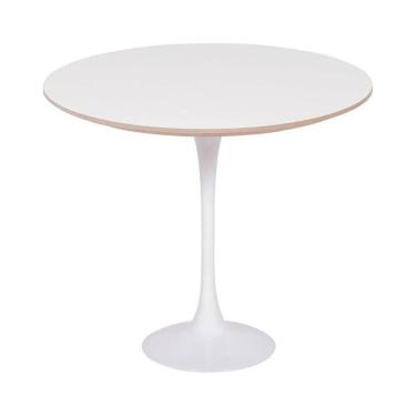 Imagem de Mesa Saarinen Lateral Fórmica Branca 42cm - Base Branca