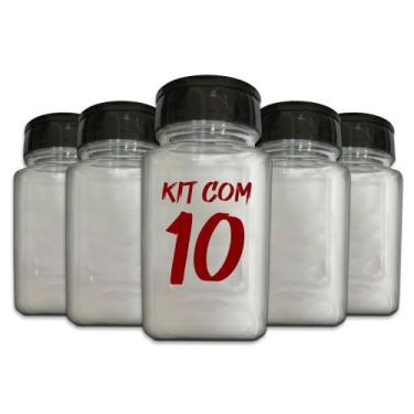 Imagem de Pote Tempero Kit 10 Potes+24 Etiquetas Adesivas Porta Condimento Q170 