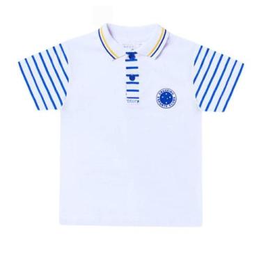 Imagem de Camisa Polo Infantil Cruzeiro MO Oficial - Revedor, Tam 1, Branco