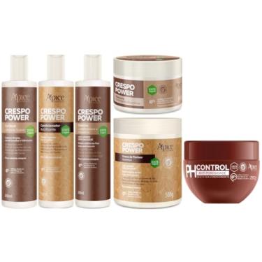 Imagem de Kit Crespo Power Apse Tratamento Capilar Anti Porosidade Completo 6 Produtos Ph Control Vegano