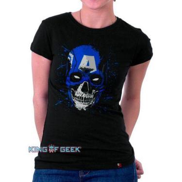 Imagem de Babylook Capitão América Os Vingadores Caveira Geek Filmes - KING OF G