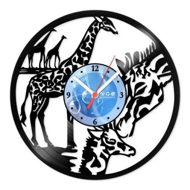 Imagem de Relógio De Parede Disco Vinil Animais - Girafas - VAN-168 - Modernarte