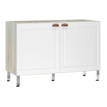 Imagem de Balcão De Pia S/ Tampo 120cm 2 Portas Agatha Legno Crema - LUCIANE MÓV