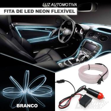 Imagem de Fita LED Automotiva Luz Neon Interna Branco Painel e Portas Carro Tunn