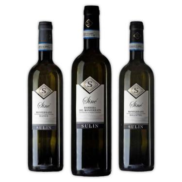 Imagem de Kit 3 Vinhos Siné Sulin uvas Barbera, Dolcetto e Monferrato Bianco vin