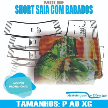 Imagem de Molde short saia babados, modelagem&diversos, p-xg, correios