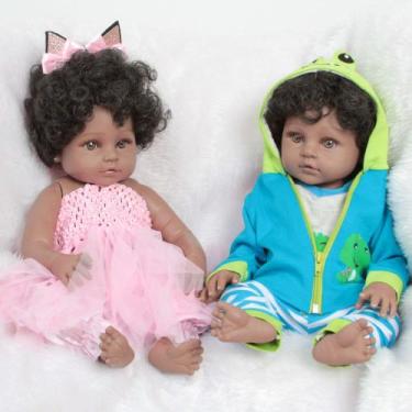 Imagem de 2 Boneca Reborn Gêmeos Menina Menino Com Pelúcia e Itens - Cegonha Reb