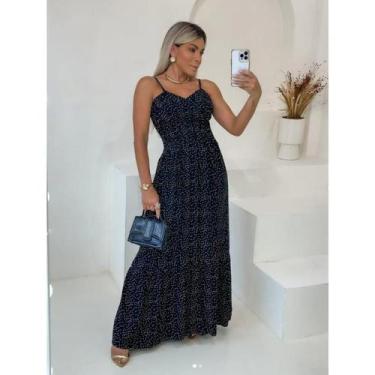 Imagem de Vestido Longo Feminino Com Bojo Estampado Borboleta Elastex - BC Girls