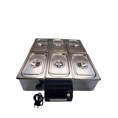 Imagem de Buffet Rechoud em inox com 6 cubas de 1/4 x 100 com Tampas MaqInox, 11