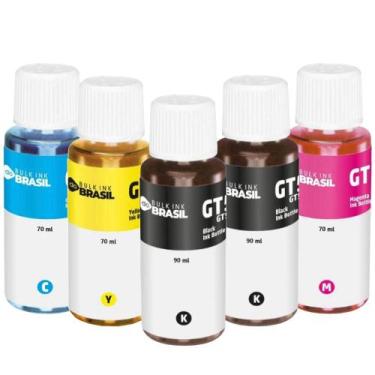 Imagem de kit 05 Refil de Tintas GT53/GT51 GT52 Compatível para Impressora HP Sm