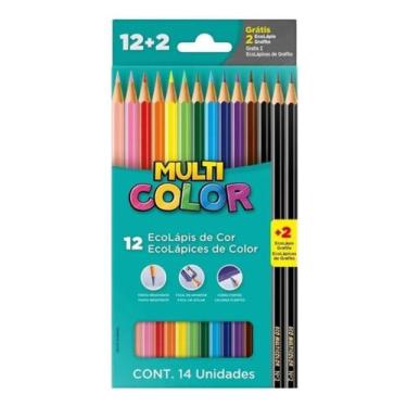 Imagem de Lapis de Cor 12 Cores + 2 Lapis HB Multicolor