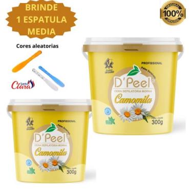Imagem de Kit 2 Cera Depilação Profissional Dpeel Pote 300 Gramas + 1 Espátula A
