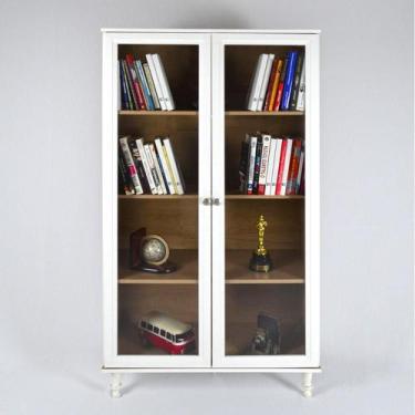Imagem de Armário Multiuso 2 Portas de vidro Ditália E-957 Cozy, Branco