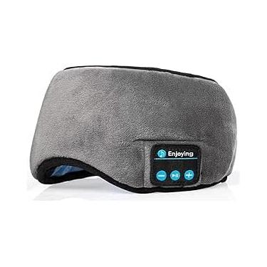 Imagem de Máscara de Dormir Bluetooth com Fones de Ouvido Embutidos, Cinza, Controle de Música sem Fio