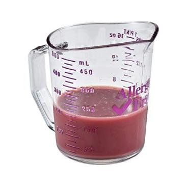 Imagem de Cambro 50MCCW441 Copo medidor de 1 litro transparente com logotipo roxo antialérgico e graduações caixa com 12