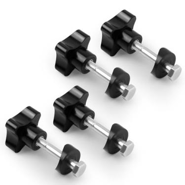 Imagem de 4 conjuntos de puxadores de substituição de andador de rolagem, botões de ajuste de braço de substituição universal com parafusos arruelas botão de rolagem peças de andador de rolo para rollator