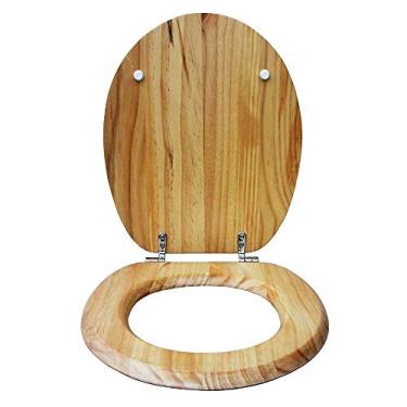 Imagem de Assento sanitário com fechamento suave Ampla variedade de assentos sanitários coloridos de madeira maciça Tampa ajustável com tampa de vaso sanitário com dobradiças macias para banheiro familiar