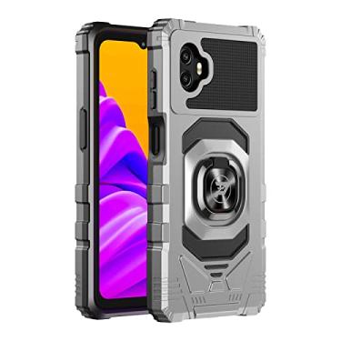 Imagem de Wireless PROTECH Capa compatível com Samsung Galaxy XCover6 PRO SM-G736 com suporte magnético para carro, policarbonato e TPU (prata)