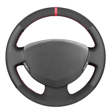 Imagem de MEWANT Capa de volante costurada à mão para Renault Clio 2 2001-2008 / Twingo 2 2007-2014 / Dacia Sandero 2008-2012 / Clio