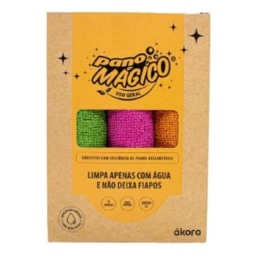 Imagem de Pano Mágico Uso Geral 30x30cm Flanela Microfibra de Limpeza (3 unidades/Cores Sortidas)