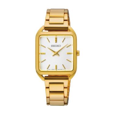 Imagem de SEIKO Relógio feminino Essentials Quartz Gold Dial SWR078, movimento de quartzo, Movimento de quartzo
