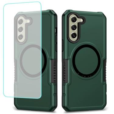 Imagem de Wanyuexes Capa para Galaxy S21 FE 5G, capa para Samsung S21 FE SM-G990U com protetor de tela de vidro temperado, compatível com MagSafe, capa de telefone resistente à prova de choque para Samsung