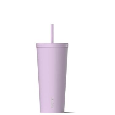 Imagem de Hydrapeak Copo térmico Journey 740 ml com tampa e canudo, xícara de café gelado, garrafa de água de aço inoxidável reutilizável, caneca de viagem, presentes para mulheres e homens, blush