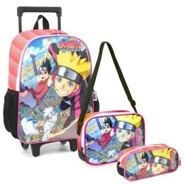 Imagem de Kit Mochila Juvenil c/rodinha Boruto - LUXCEL