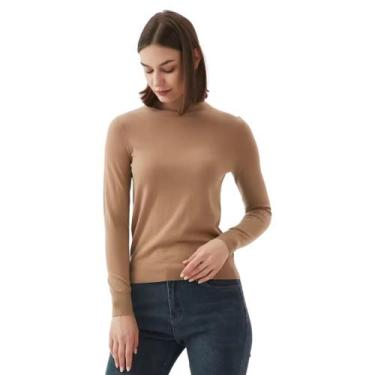 Imagem de Blusa Feminina Cacharrel Justa Manga Longa Gola Alta Basica Frio - Con