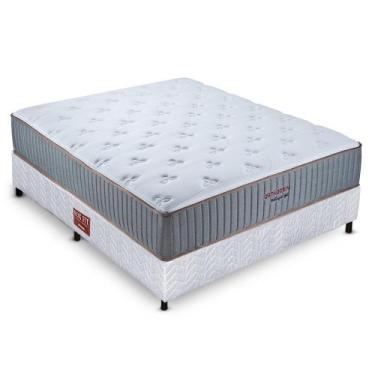 Imagem de Conjunto colchão cama box branco fit casal bellagio gel orthocrin 138x