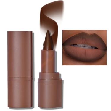 Imagem de Erinde Conjunto De Delineador De Lábios 2 Em 1 E Batom, Delineador De Lábios Nude Fosco Marrom Escuro Vermelho, Lápis De Cera Cremoso, Maquiagem De Batom De Alta Pigmentação E Longa Duração, 06# Cof