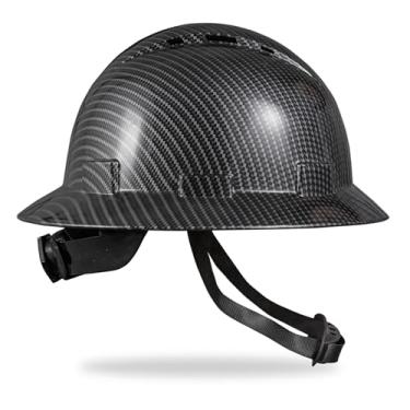 Imagem de SRsafety Capacete Rígido De Aba Completa Com Design De Fibra De Carbono, Suspensão De Catraca Ajustável De 6 Pontos, Aprovado Pela Osha, Capacete De Trabalho Em Abs Para Homens E Mulheres, Ansi Z89.